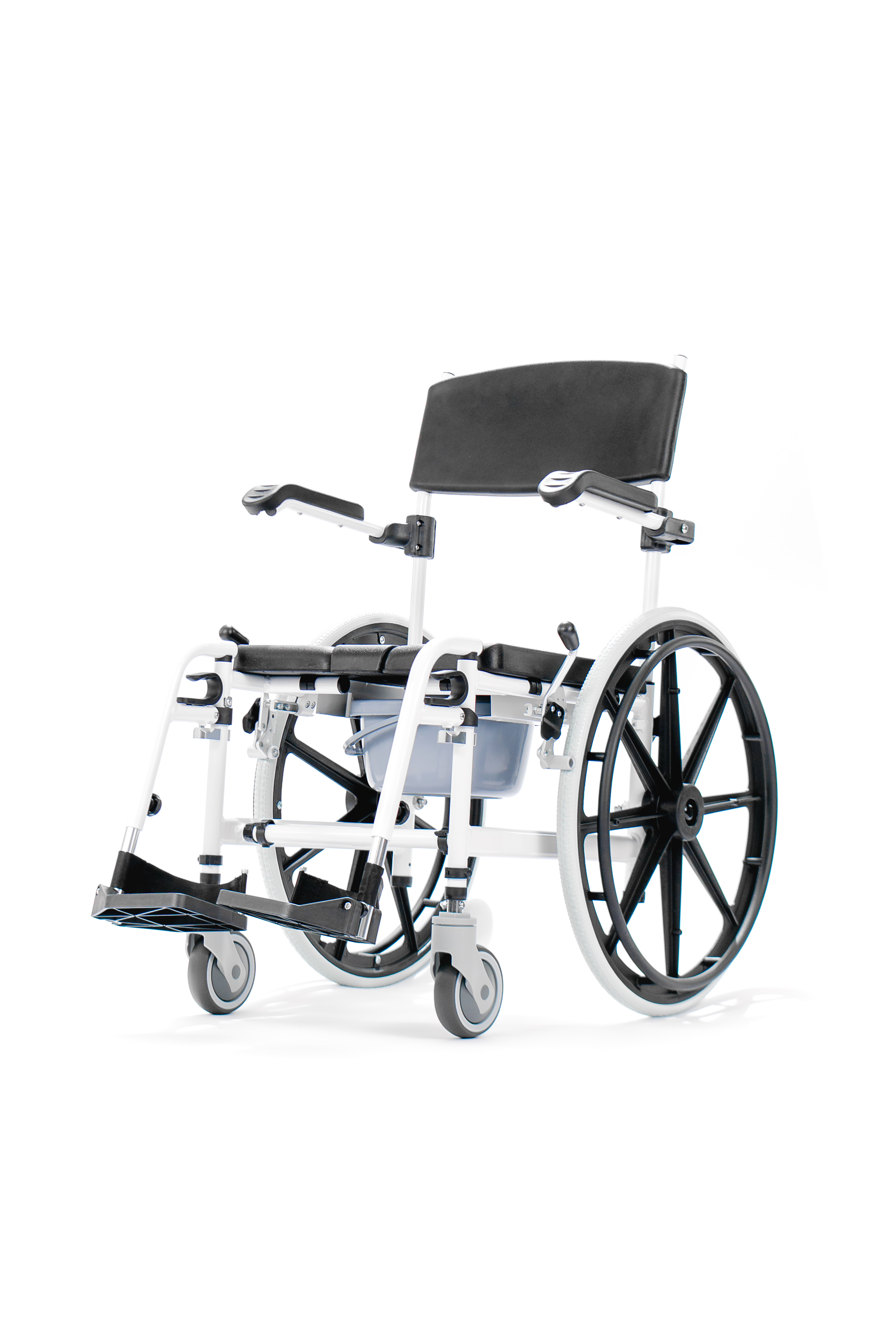 Cadeira de Banho e Higiene em Alumínio com Rodas Grandes Evo by Mobility